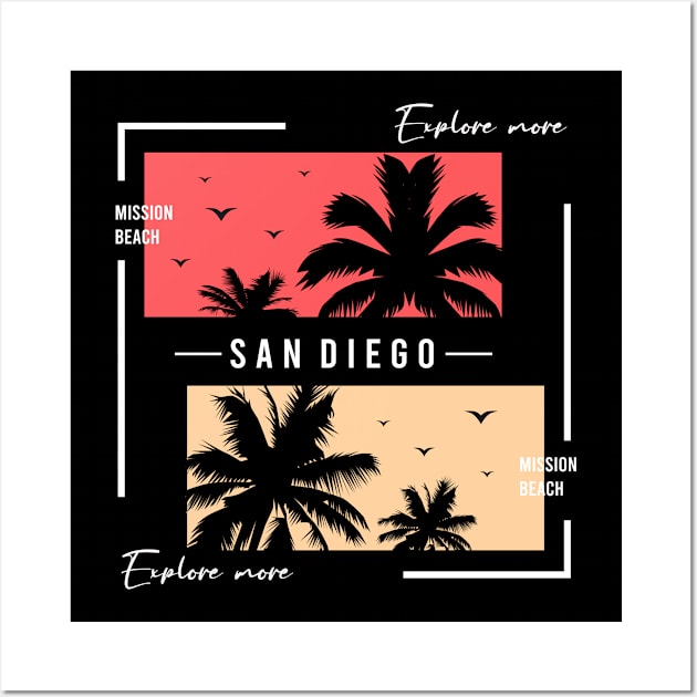 San Diego - Coastal Charm Art Wall Art by Hashed Art